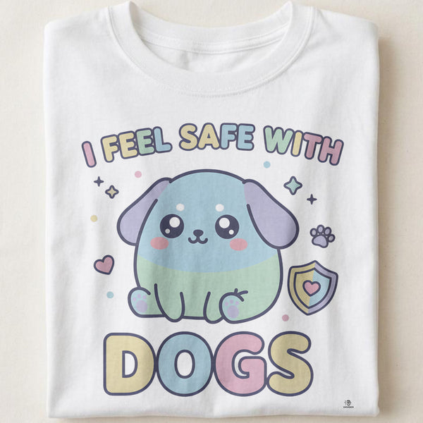 I FEEL SAFE WITH DOGS | Cozy Dog Mom T-Shirt