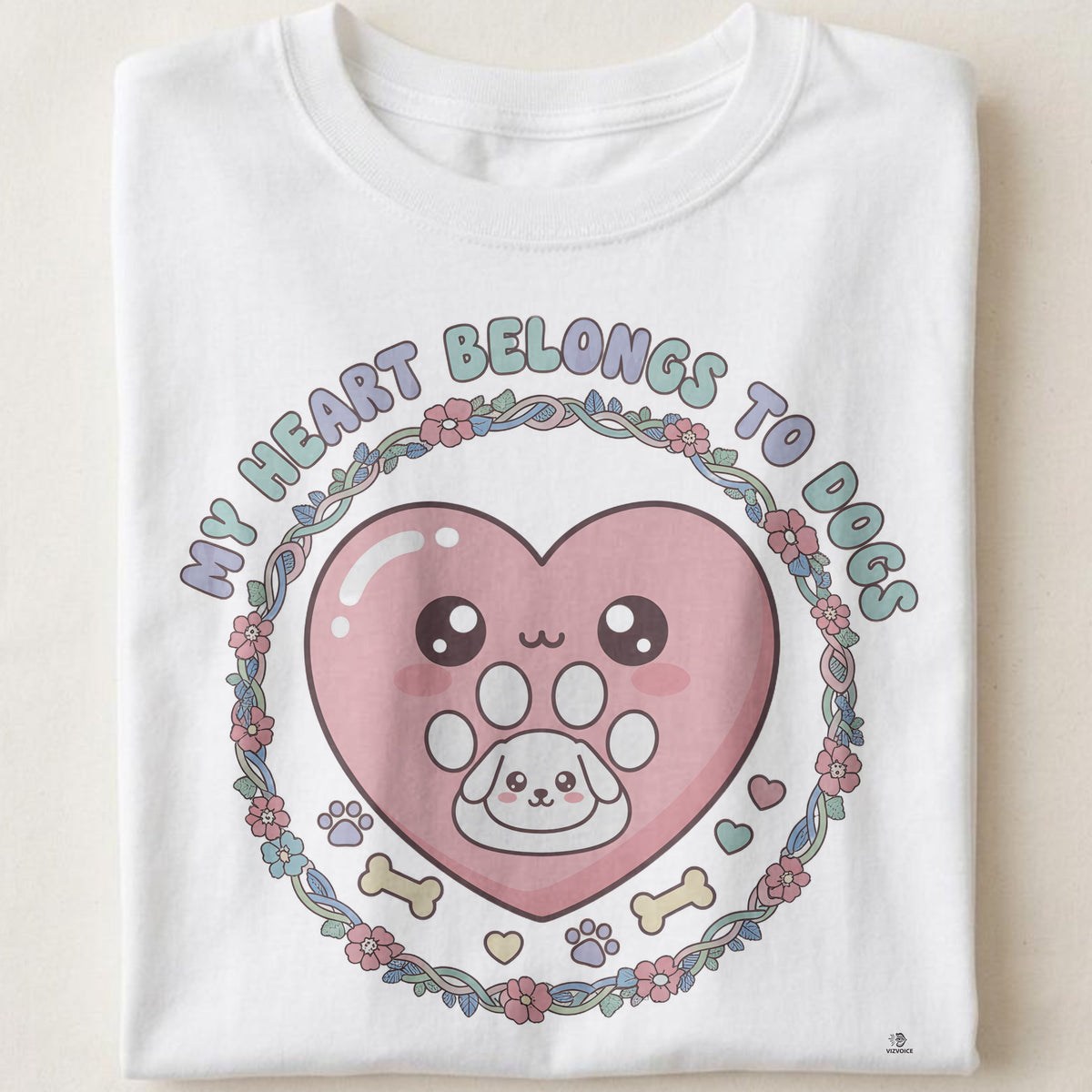 MY HEART BELONGS TO DOGS | Adorable Dog Mom T-Shirt