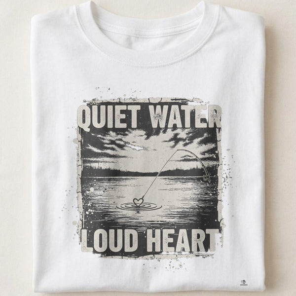 QUIET WATER LOUD HEART | Charming Fishing T-Shirt