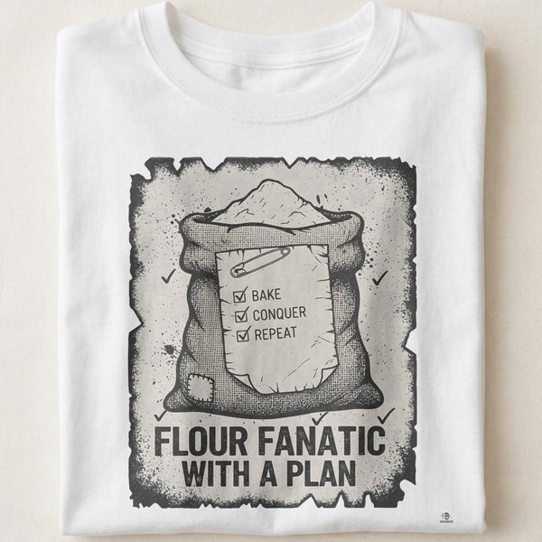 FLOUR FANATIC WITH A PLAN | Fun Baking T-Shirt