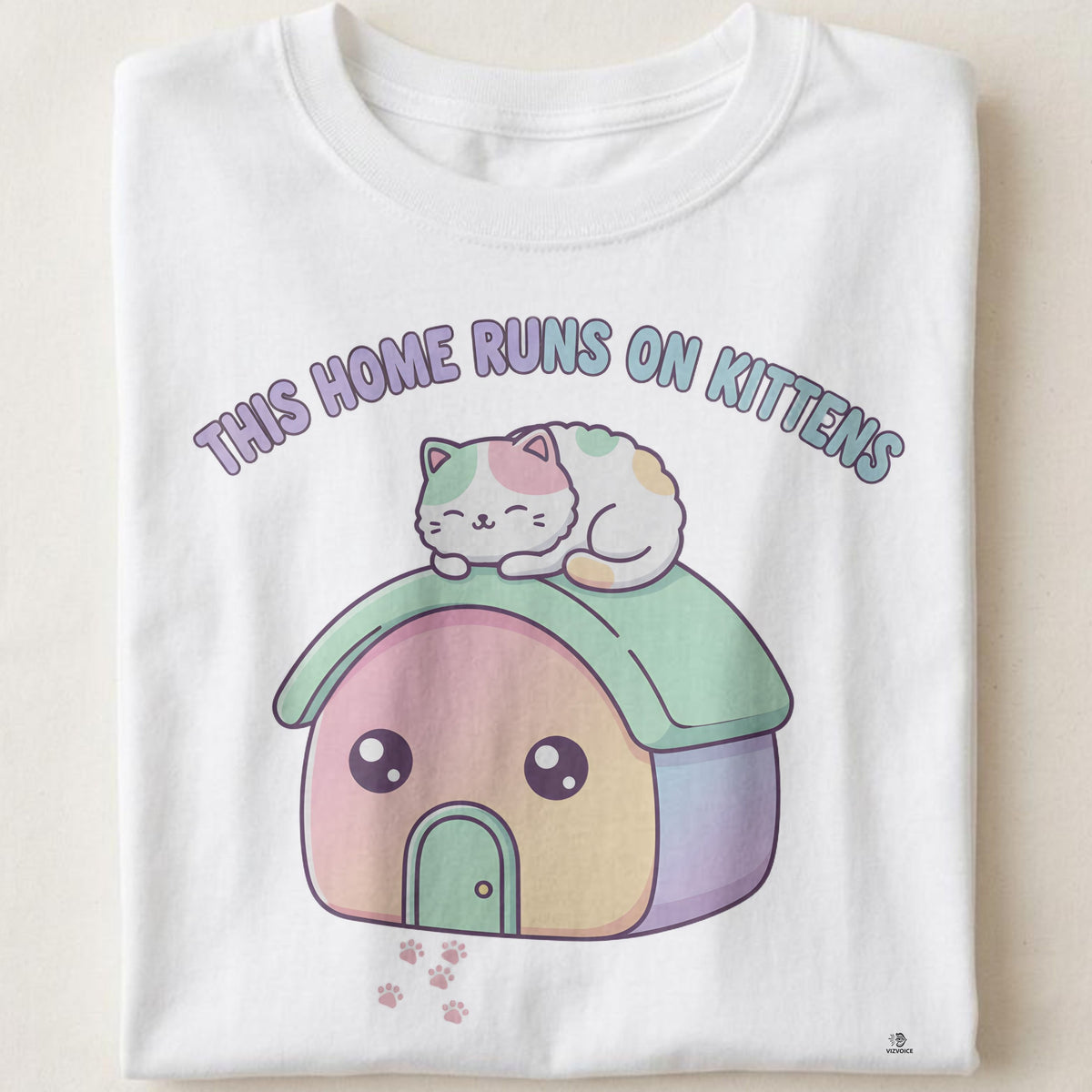 THIS HOME RUNS ON KITTENS | Cozy Kitten T-Shirt
