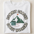 SUMMIT CHASER EVERY WEEKEND | Comfy Hiking T-Shirt - close up