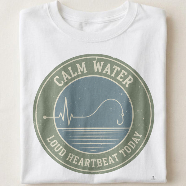 CALM WATER LOUD HEARTBEAT TODAY | Funny Bass Fishing T-Shirt