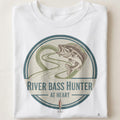 RIVER BASS HUNTER AT HEART | Fun Fishing T-Shirt - close up