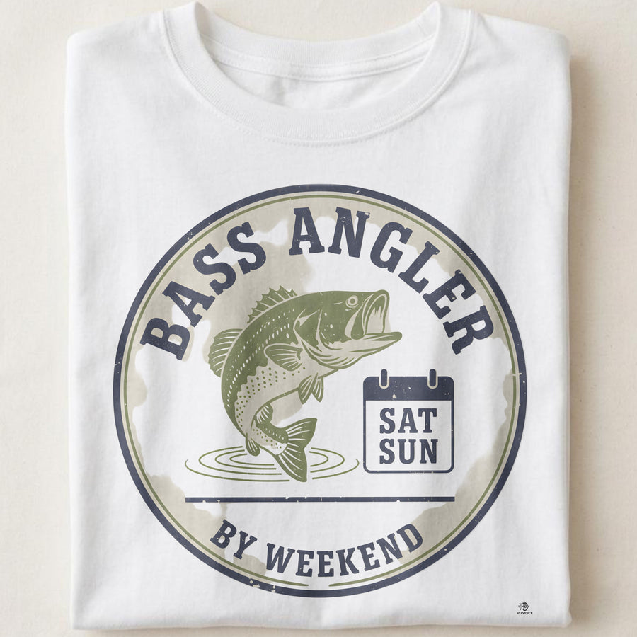 BASS ANGLER BY WEEKEND | Funny Bass Fishing T-Shirt