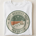 BEST MEMORIES HAVE PAWPRINTS | Heartwarming Camping T-Shirt - close up