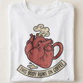 THIS BODY RUNS ON COFFEE | Funny Coffee Lover T-Shirt - close up