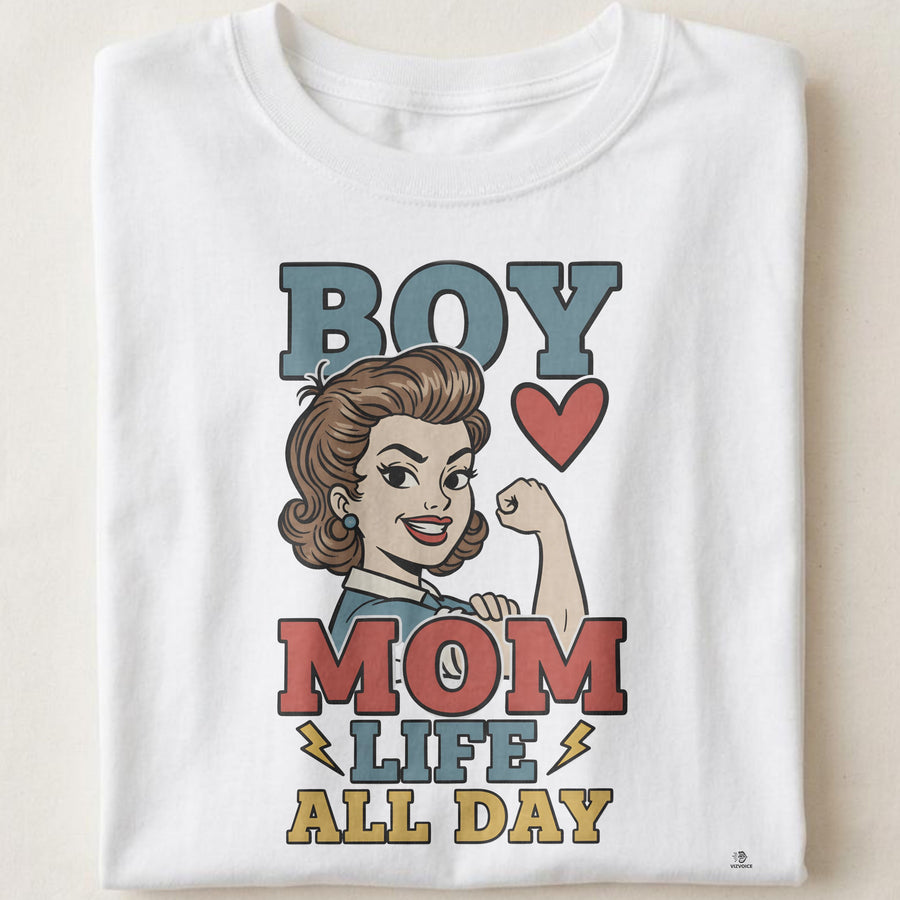 BOY MOM LIFE ALL DAY | Funny Boy Mom T-Shirt