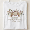 CERTIFIED CARETAKER OF SENIOR CATS | Purr-fect Senior Cat Parent T-shirt - close up