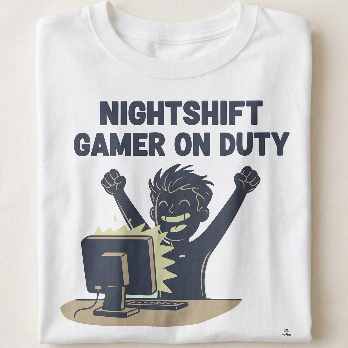 NIGHTSHIFT GAMER ON DUTY | Humorous Gaming T-Shirt
