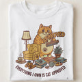 EVERYTHING I OWN IS CAT APPROVED | Funny Cat Humor T-Shirt - close up