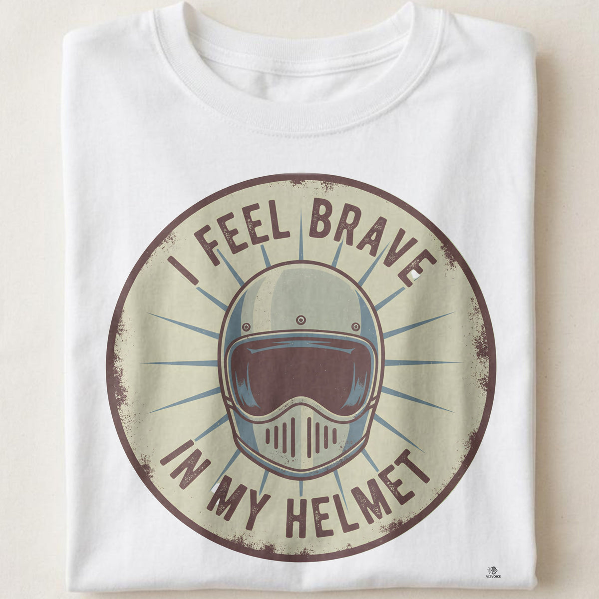I FEEL BRAVE IN MY HELMET | Fun Biker Mom T-shirt