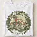 BIKER MOM ON TWO WHEELS | Humorous Motorcycle T-shirt - close up