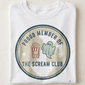 PROUD MEMBER OF THE SCREAM CLUB | Funny Horror Movie T-Shirt - close up