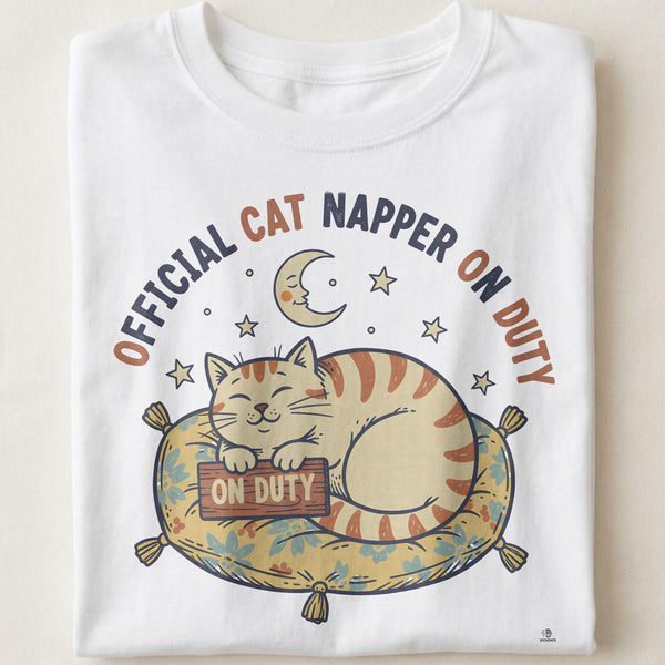 OFFICIAL CAT NAPPER ON DUTY | Purr-fect Cat Lover T-Shirt