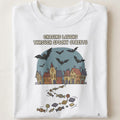 CHASING LAUGHS THROUGH SPOOKY STREETS | Fun Halloween T-Shirt - close up