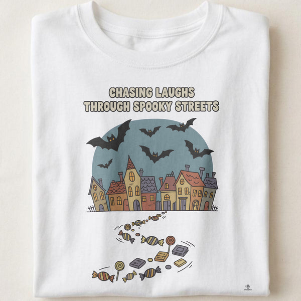 CHASING LAUGHS THROUGH SPOOKY STREETS | Fun Halloween T-Shirt