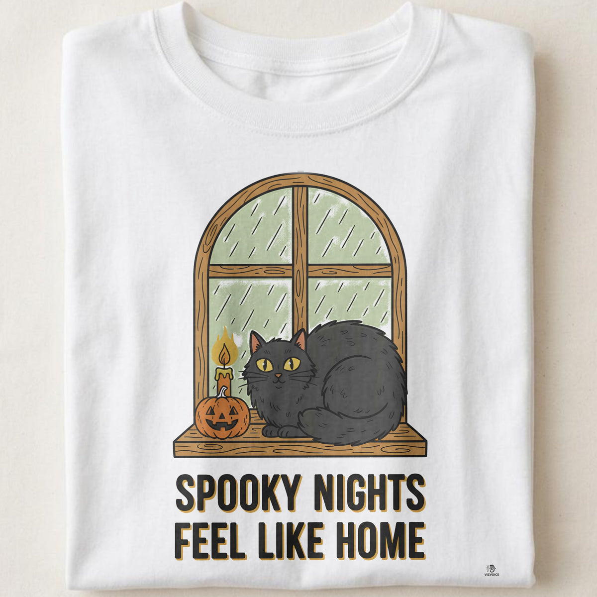 SPOOKY NIGHTS FEEL LIKE HOME | Cozy Halloween Cat Lover T-shirt