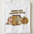 FRIENDS MAKE HALLOWEEN BETTER | Funny Cat Owner T-shirt - close up