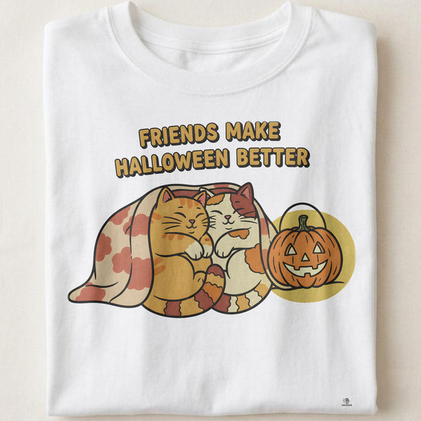 FRIENDS MAKE HALLOWEEN BETTER | Funny Cat Owner T-shirt