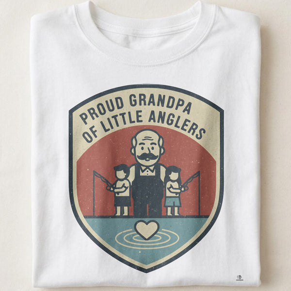 PROUD GRANDPA OF LITTLE ANGLERS | Humorous Fishing T-shirt