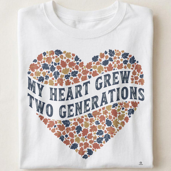 MY HEART GREW TWO GENERATIONS | Great Grandparent T-Shirt