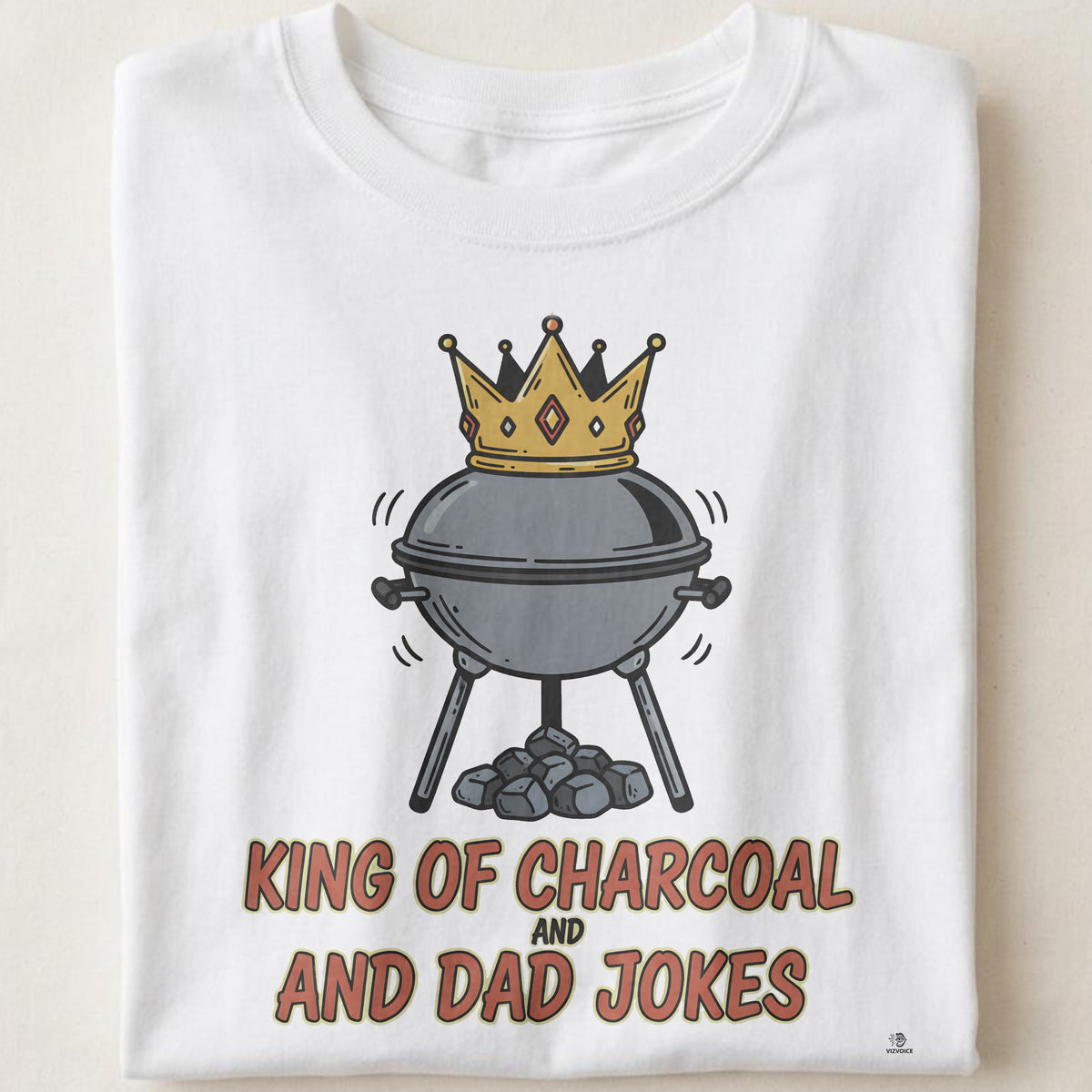 KING OF CHARCOAL AND DAD JOKES | Humorous Grill Master T-shirt