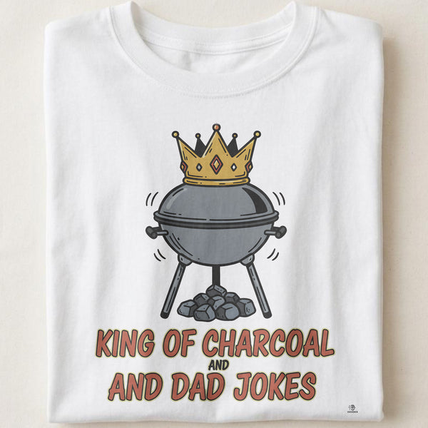 KING OF CHARCOAL AND DAD JOKES | Humorous Grill Master T-shirt
