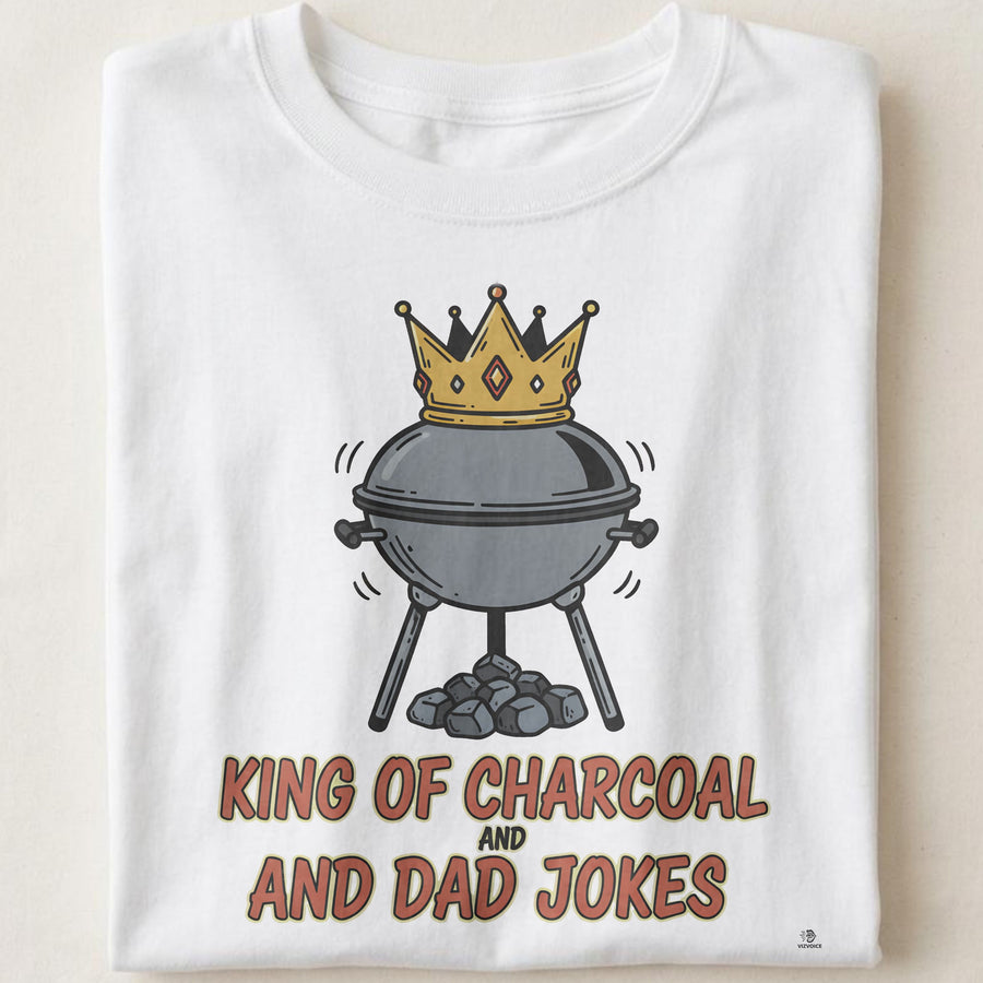 KING OF CHARCOAL AND DAD JOKES | Humorous Grill Master T-shirt