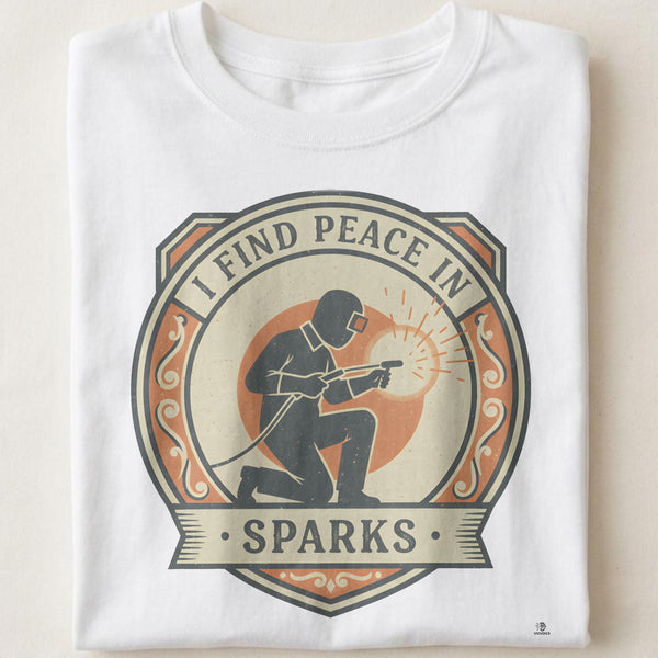 I FIND PEACE IN SPARKS | Humorous Welder Life T-Shirt