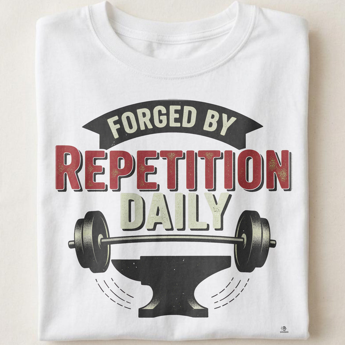 FORGED BY REPETITION DAILY | Motivational Weightlifting T-shirt