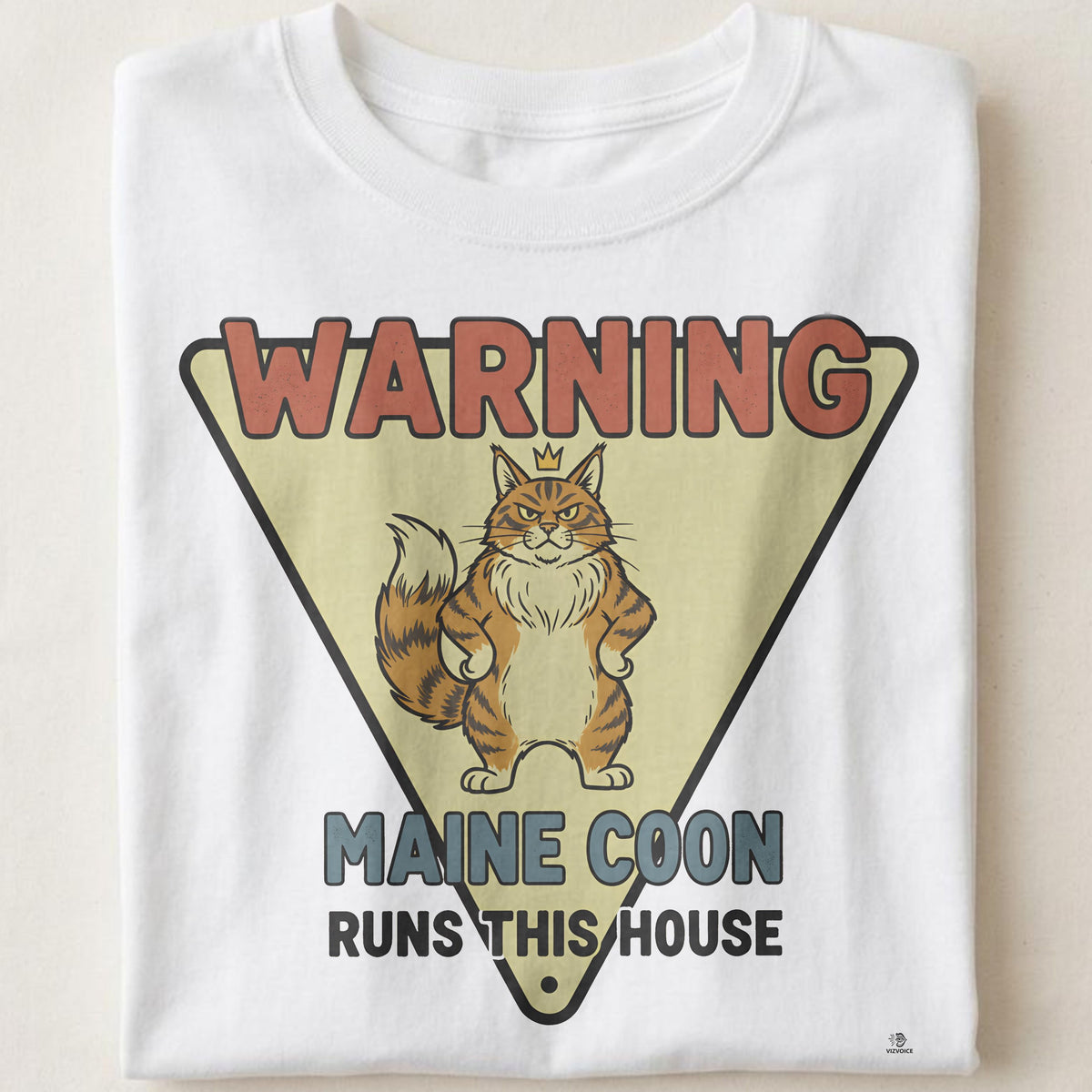 WARNING MAINE COON RUNS THIS HOUSE | Funny Cat Lover T-Shirt