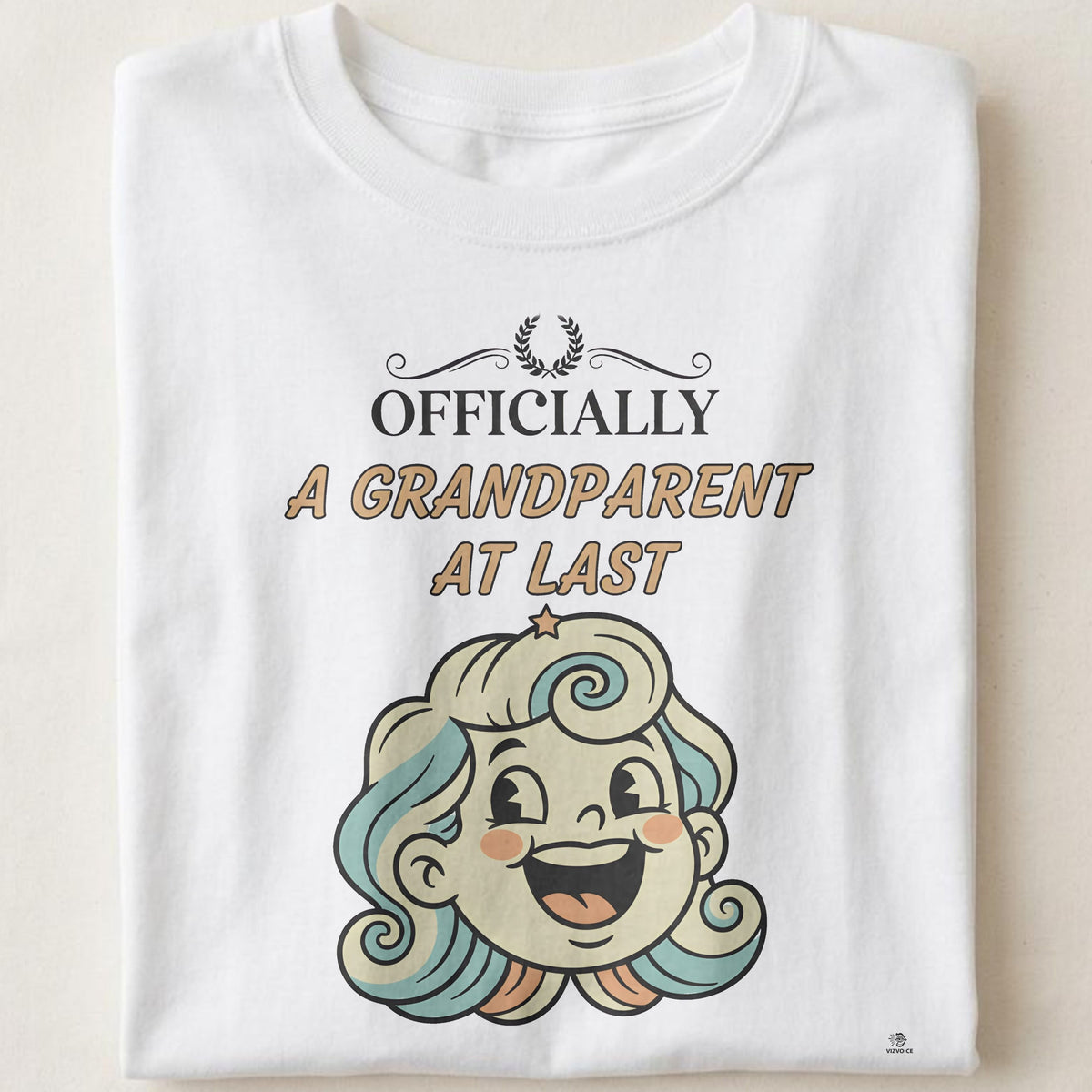 OFFICIALLY A GRANDPARENT AT LAST | Fun T-Shirt for New Grandparents