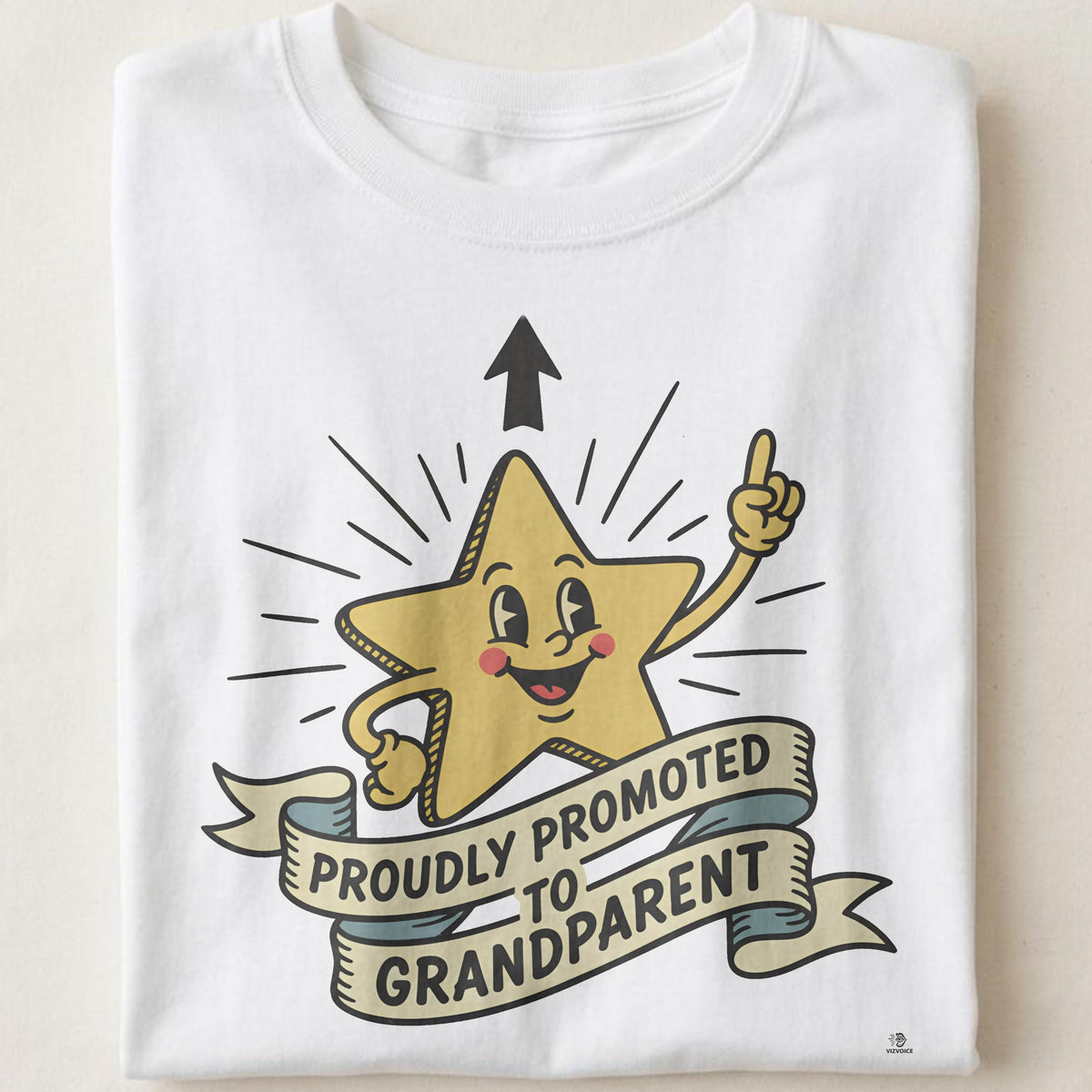 PROUDLY PROMOTED TO GRANDPARENT | Fun T-shirt for New Grandparents
