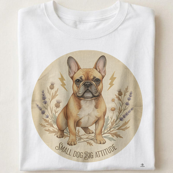 SMALL DOG BIG ATTITUDE | Funny French Bulldog T-Shirt