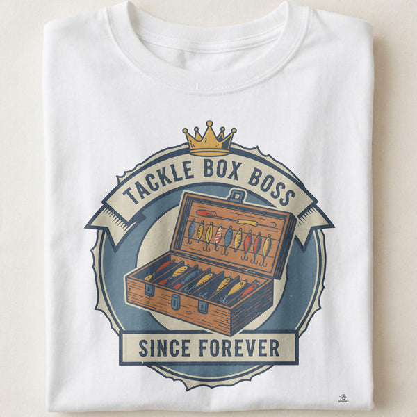 TACKLE BOX BOSS SINCE FOREVER | Humorous Fishing T-Shirt