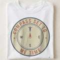 COMPASS SET TO ME TIME | Solo Hiking Life T-Shirt - close up