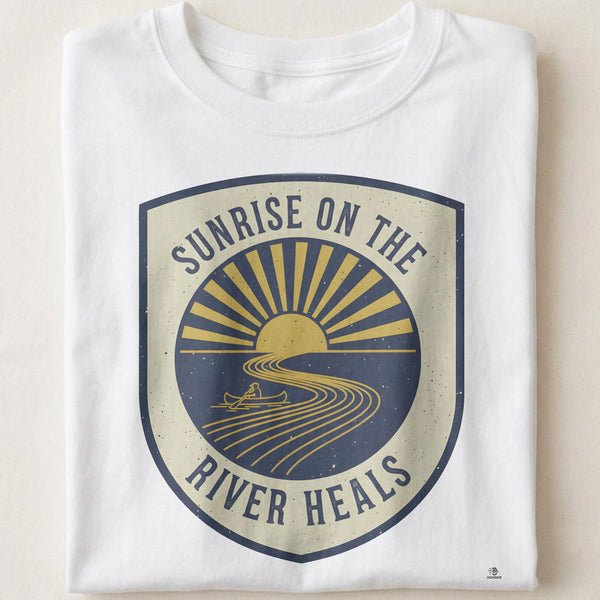 SUNRISE ON THE RIVER HEALS | Relaxing Fishing T-Shirt
