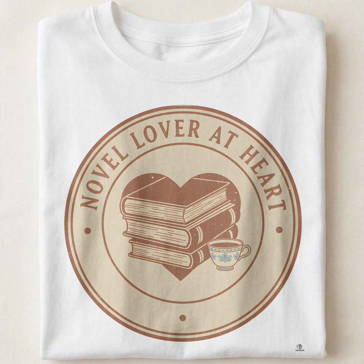NOVEL LOVER AT HEART | Whimsical Reading Addict T-Shirt