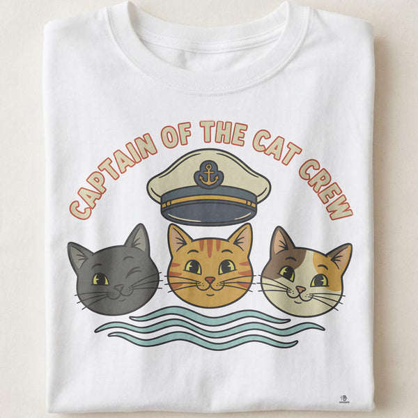 CAPTAIN OF THE CAT CREW | Humorous Cat Dad T-shirt