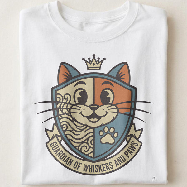 GUARDIAN OF WHISKERS AND PAWS | Humorous Cat Dad T-shirt