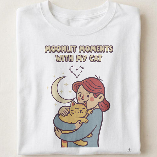 MOONLIT MOMENTS WITH MY CAT | Cozy Night Owl T-Shirt