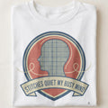 STITCHES QUIET MY BUSY MIND | Humorous Knitting T-Shirt - close up