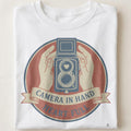 CAMERA IN HAND HEART FULL | Humorous Photography T-Shirt - close up