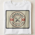 GEARHEADS LIVE FOR THE RIDE | Humorous Motorcycle T-Shirt - close up
