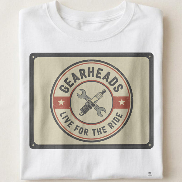 GEARHEADS LIVE FOR THE RIDE | Humorous Motorcycle T-Shirt