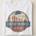 CONSTRUCTION WORKER ON THE JOB | Humorous Construction T-Shirt - close up