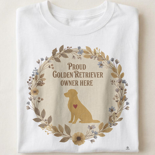 PROUD GOLDEN RETRIEVER OWNER HERE | Funny Dog Owner T-Shirt
