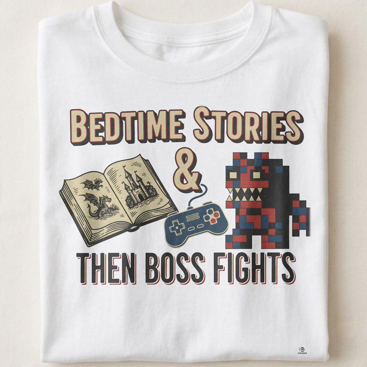 BEDTIME STORIES THEN BOSS FIGHTS | Humorous Gamer Dad T-Shirt