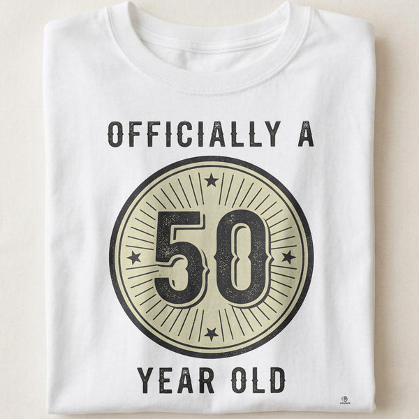 OFFICIALLY A 50 YEAR OLD | Fun Birthday Milestone T-Shirt